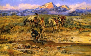 アメリカインディアン Painting - 1925 年 チャールズ マリオン ラッセル アメリカン インディアン